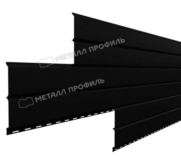 Металлический сайдинг Lбрус-15х240 (VikingMP E-20-9005-0.5) Черный темный от производителя  Металл Профиль по цене 1 160 р