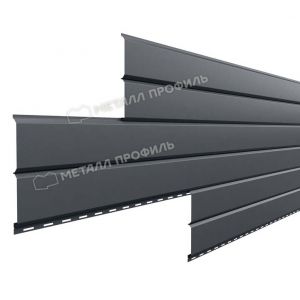 Металлический сайдинг Lбрус-15х240 NormanMP (ПЭ-01-7024-0.5) Серый графит от производителя  Металл Профиль по цене 419 р