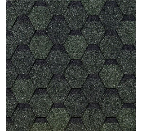 Гибкая черепица Шестигранник Зелёный от производителя  Docke по цене 359 р