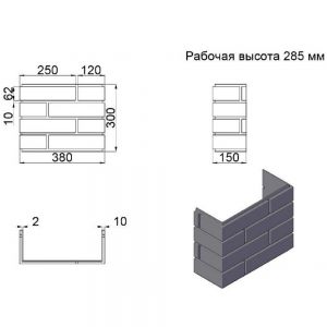 Пластиковая имитация кирпичного столба Графит от производителя  Пикс по цене 500 р