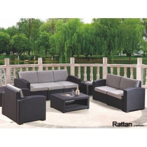 Уличный диваны и кресла Rattan Premium 5 Венге. Подушки оранжевые от производителя  Rattan по цене 102 500 р